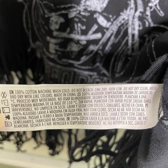 Forever 21 West Coast Motorcycle T-Shirt Fringe Trim Short Sleeve Black Size M - Picture 7 of 10